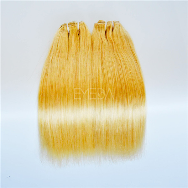 Blonde color clip in hair extension for white women LJ175